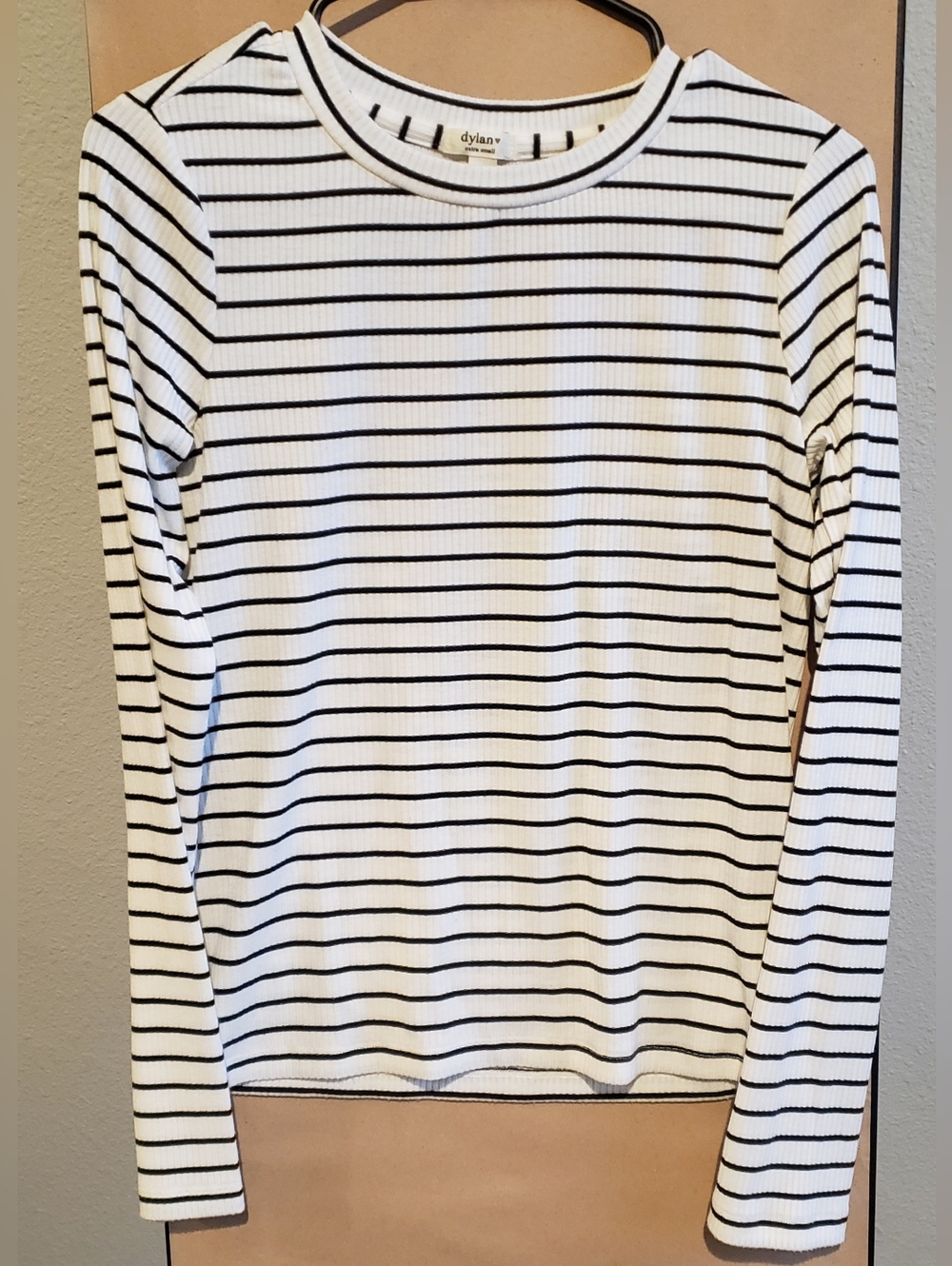 Dylan Black & White Striped Shirt Sz XS